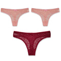 3PCS/Set Sexy Mesh G-String Hollow Panties Women Underwear Female Transparent Solid Low Waist Thongs Girls Breathable Lingeries - Sellinashop