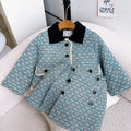 Kids 2Pcs Tweed Clothes Sets Girl Fashion Spring Winter Children Suits for 1-10Ys Elegant Sweet Outfit - Sellinashop