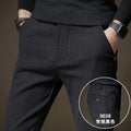 Plus Fleece Thicken Men's Casual Sport Pants Streetwear Fashion Autumn Winter New Male Clothing New Solid Full Straight Trousers - Sellinashop