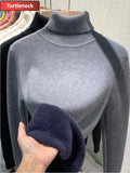 Winter Sweater Women Elegant Thicken Velvet Lined Warm Sweater Knitted Pullover Slim - Sellinashop