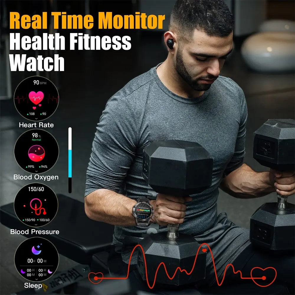 Steel 1.39" Bluetooth Call Smart Watch Men Sports Fitness Watches IP68 Waterproof Smartwatch for Xiaomi Android IOS - Sellinashop