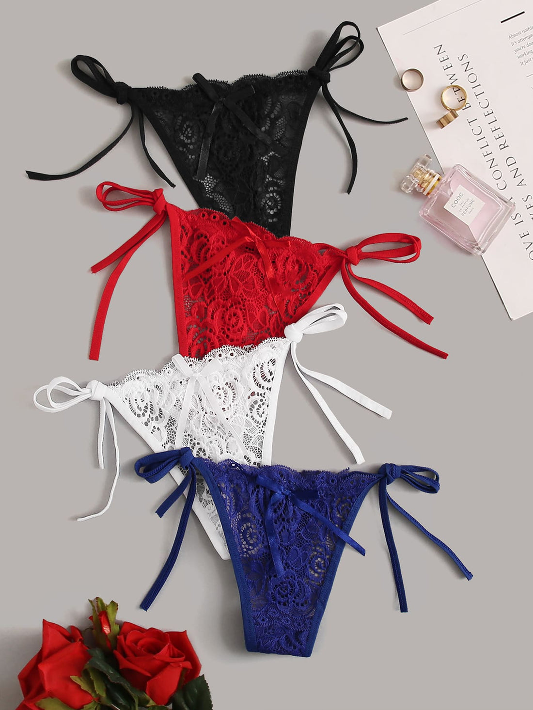 4pack Floral Lace Panty Set - Sellinashop