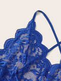 Scallop Floral Lace Teddy Bodysuit - Sellinashop