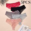 3/5Pcs Women Panties Plus Size Sexy Cotton Thong G-string Underwear Low-rise Female Briefs Ladies Underpants Solid Color Panties - Sellinashop