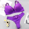 Sexy Push Up Bra Sets Padded Intimates Lace Thongs Underwear For Women BCDE Cup Plus Size Lingerie Female - Sellinashop
