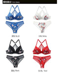 2022 New Sexy G String Underwear For Women Embroidered Thong Hollow Out Lingerie Panties Bra Sets - Sellinashop