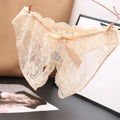 Erotic Sexy Open Lace Panties Transparent Bow Low Waist Underpants Female Breathable Hollow Mesh Briefs Women Sexy Lingerie - Sellinashop