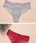 3/5Pcs Women Panties Plus Size Sexy Cotton Thong G-string Underwear Low-rise Female Briefs Ladies Underpants Solid Color Panties - Sellinashop