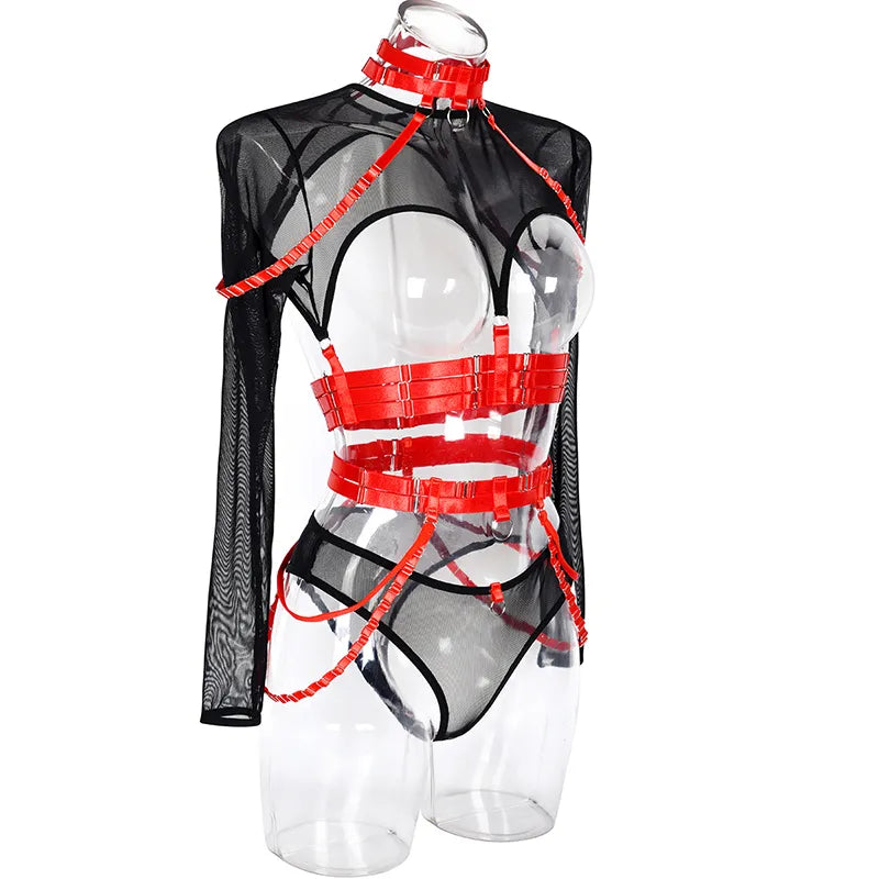 Lingerie Set Women 11 Colors Backless Fancy Black Halter Mesh Bandage Exotic Sets - Sellinashop