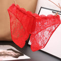 Erotic Sexy Open Lace Panties Transparent Bow Low Waist Underpants Female Breathable Hollow Mesh Briefs Women Sexy Lingerie - Sellinashop